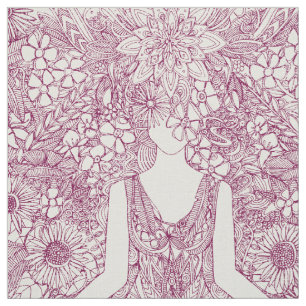 lotustuin plum yoga floral stof