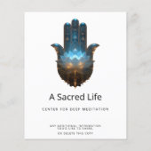 Lotusverlichting | Hamsa-handontwerp Flyer (Achterkant)