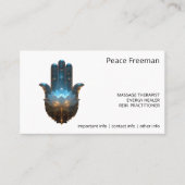 Lotusverlichting | Hamsa-handontwerp Visitekaartje (Voorkant)