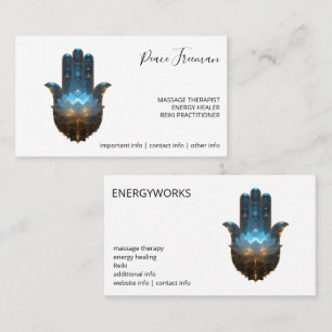 Lotusverlichting Hamsa-handontwerp Visitekaartje