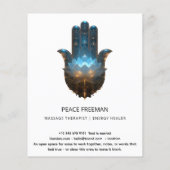 Lotusverlichting | Hamsa-handsymbool Flyer (Achterkant)