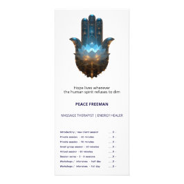 Lotusverlichting | Hamsa-handsymbool Reclamekaart