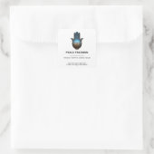 Lotusverlichting | Hamsa-handsymbool Vierkante Sticker (Tas)