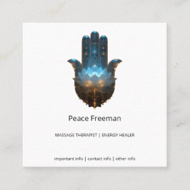 Lotusverlichting | Hamsa-handsymbool Vierkante Visitekaartje