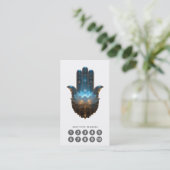 Lotusverlichting | Hamsa-handsymbool Visitekaartje (Staand voorkant)