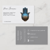 Lotusverlichting | Hamsa-handsymbool Visitekaartje (Voorkant / Achterkant)