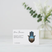 Lotusverlichting | Hamsa-handsymbool Visitekaartje (Staand voorkant)