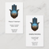 Lotusverlichting | Hamsa-handsymbool Visitekaartje (Voorkant / Achterkant)