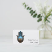 Lotusverlichting | Hamsa-handsymbool Visitekaartje (Staand voorkant)