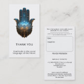Lotusverlichting | Hamsa-handsymbool Visitekaartje (Voorkant / Achterkant)