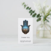 Lotusverlichting | Hamsa-handsymbool Visitekaartje (Staand voorkant)