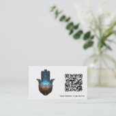 Lotusverlichting | Hamsa-handsymbool Visitekaartje (Staand voorkant)