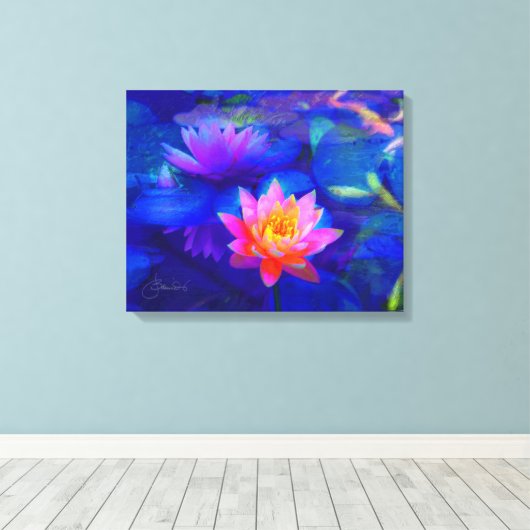 Lotusvijver Canvas Afdruk (Insitu (Houten vloer))