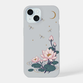 Lotusvijver in het maanlicht iPhone 15 case