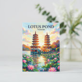 Lotusvijver Taiwan Briefkaart (Staand voorkant)