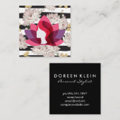 Lotusvrouw | Bloemen | Vlinders Vierkante Visitekaartje (Voorkant / Achterkant)