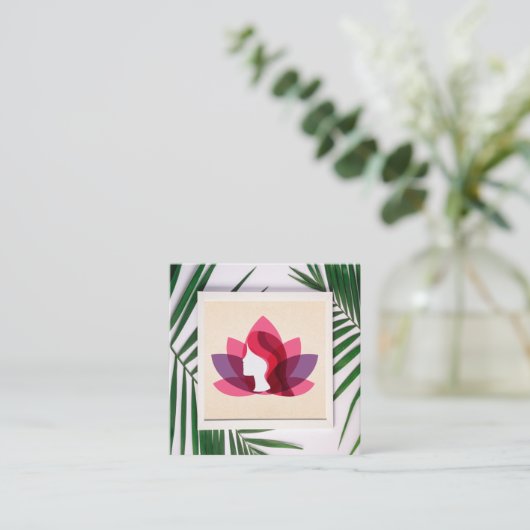 lotusvrouw | Groen verlof Lijst Vierkante Visitekaartje (Staand voorkant)