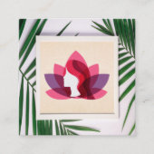 lotusvrouw | Groen verlof Lijst Vierkante Visitekaartje (Voorkant)