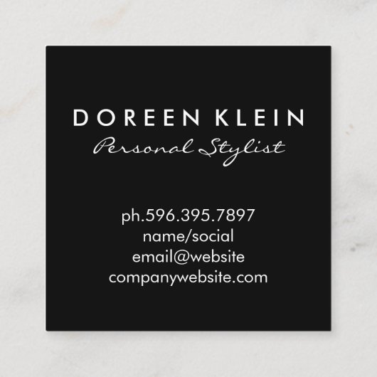 Lotusvrouw Vierkante Visitekaartje (Achterkant)