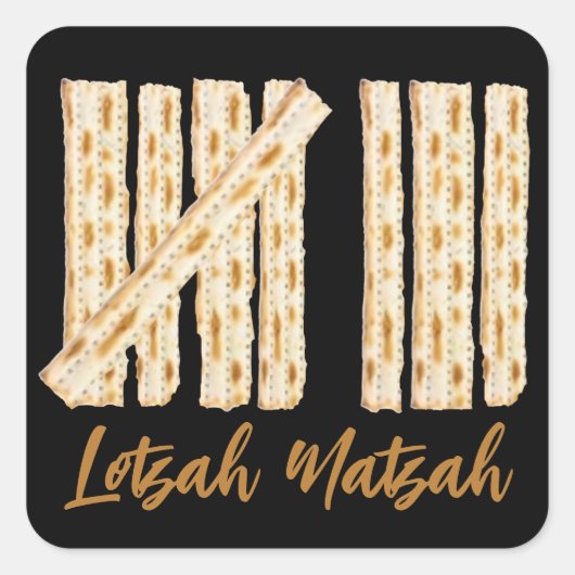Lotzah Matzah Pascha 8 dagen Vierkante Sticker (Voorkant)