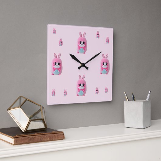 "Lou Lou". Een aanhorig, roze schepsel. Vierkante Klok (Kantoor)