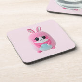 "Lou Lou". Een knuffelig, roze wezen Bier Onderzetter (Linkerzijde)