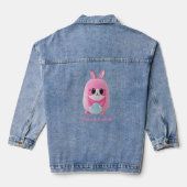 "Lou Lou". Een knuffelig, roze wezen Denim Jacket (Achterkant)