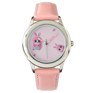 "Lou Lou". Een knuffelig, roze wezen Horloge