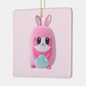 "Lou Lou". Een knuffelig, roze wezen Keramisch Ornament (Links)