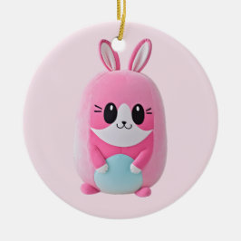 "Lou Lou". Een knuffelig, roze wezen Keramisch Ornament