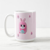 "Lou Lou". Een knuffelig, roze wezen. Koffiemok (Links)