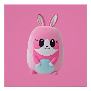 "Lou Lou". Een knuffelig, roze wezen Perfect Poster