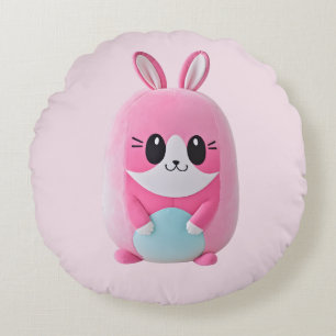 "Lou Lou". Een knuffelig, roze wezen. Rond Kussen