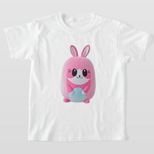 "Lou Lou". Een knuffelig, roze wezen. T-shirt (Laagn)