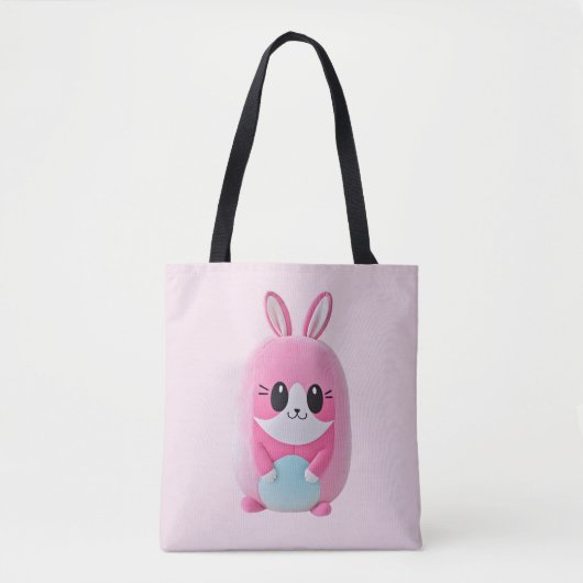 "Lou Lou". Een knuffelig, roze wezen Tote Bag (Voorkant)