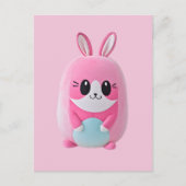 "Lou Lou". Een knuffelig, roze wezen Uitnodiging Briefkaart (Voorkant)