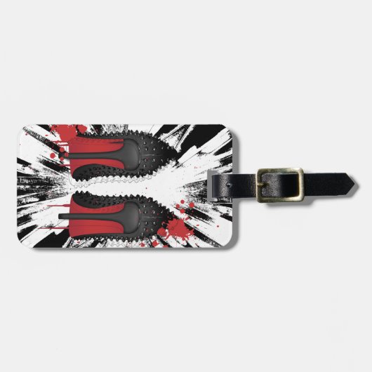 LOUBOUTIN met CRAZY-achtergrond Bagagelabel (Voorkant horizontaal)