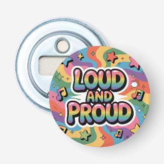 LOUD AND PROUD | LGBTQ+ Pride Ally Button Flesopener