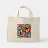 LOUD AND PROUD | LGBTQ+ Pride Ally Mini Tote Bag (Achterkant)
