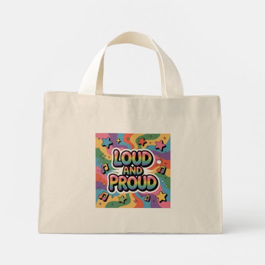 LOUD AND PROUD | LGBTQ+ Pride Ally Mini Tote Bag (Achterkant)