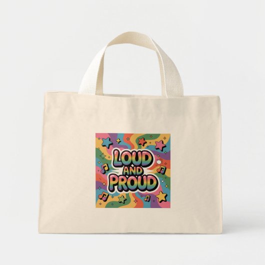 LOUD AND PROUD | LGBTQ+ Pride Ally Mini Tote Bag (Voorkant)
