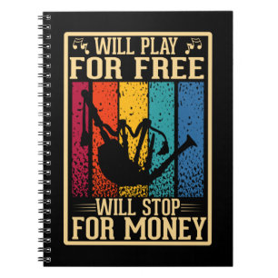 Loud Bagpipes Musicien Bagpiper Notitieboek