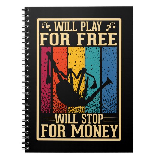 Loud Bagpipes Musicien Bagpiper Notitieboek (Voorkant)