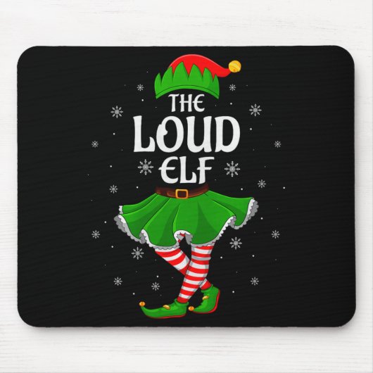 Loud Elf Christmas Family Girls Women Elf Squad Xm Muismat (Voorkant)