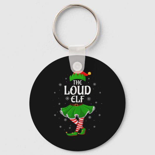 Loud Elf Christmas Family Girls Women Elf Squad Xm Sleutelhanger (Voorkant)