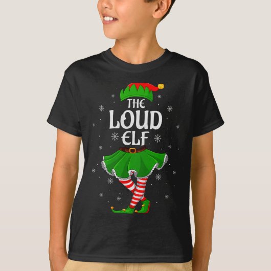 Loud Elf Christmas Family Girls Women Elf Squad Xm T-shirt (Voorkant)