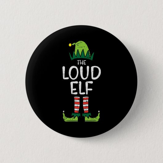Loud Elf Kerstmis bijpassende kerst voor familie K Ronde Button 5,7 Cm (Voorkant)