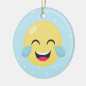 Loud Emoji-Stippen lachen Keramisch Ornament (Links)