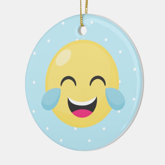 Loud Emoji-Stippen lachen Keramisch Ornament (Links)