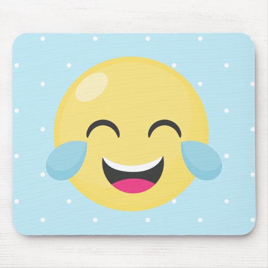 Loud Emoji-Stippen lachen Muismat (Voorkant)